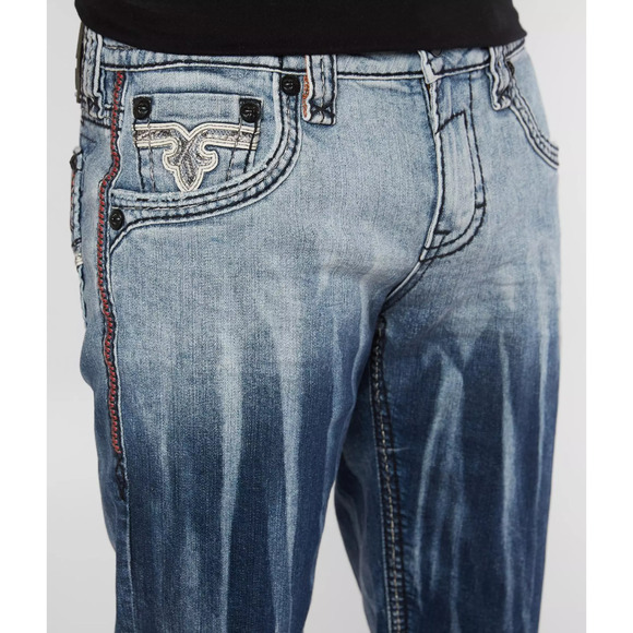 Rock Revival Jeans "Glendon" Acid Wash Shorts Jorts 32 NWT MSRP $220 RARE - Picture 2 of 8